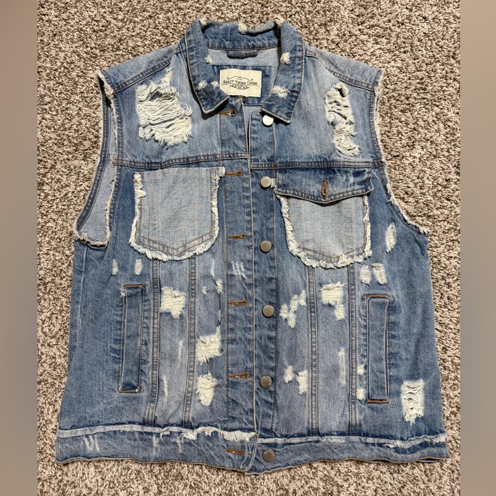 Ashely- Vintage Charm denim vest